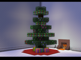 Tree decorated with blocks from the Mod