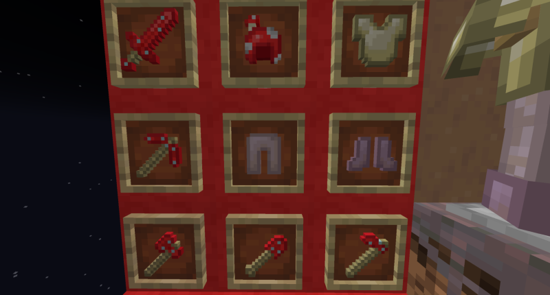 The mod also adds a whole new amor and tool set!