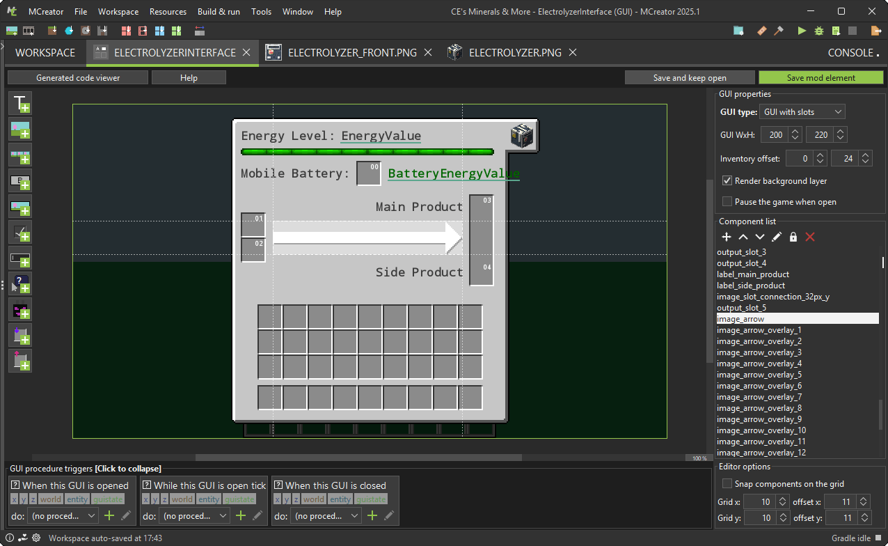 WYSIWYG Minecraft GUI editor in MCreator mod maker