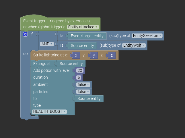 Source and target entity dependency in MCreator