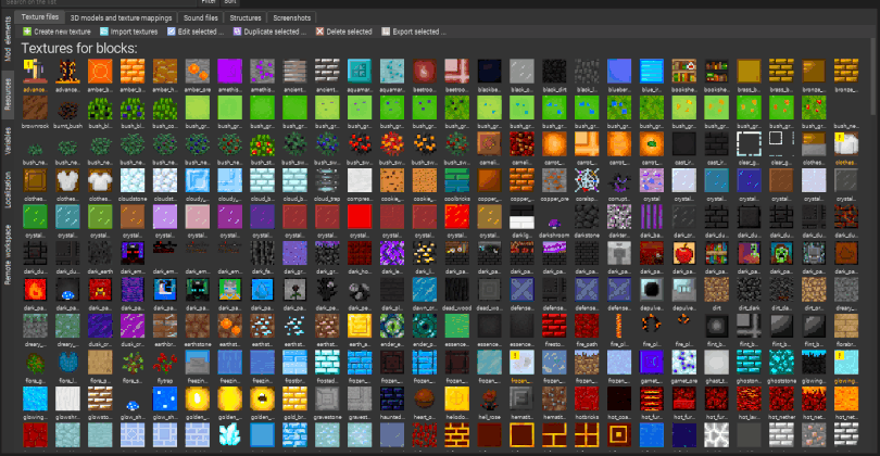 New texture types in MCreator