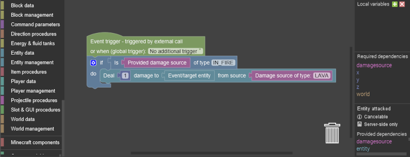 Improved damage source support in MCreator
