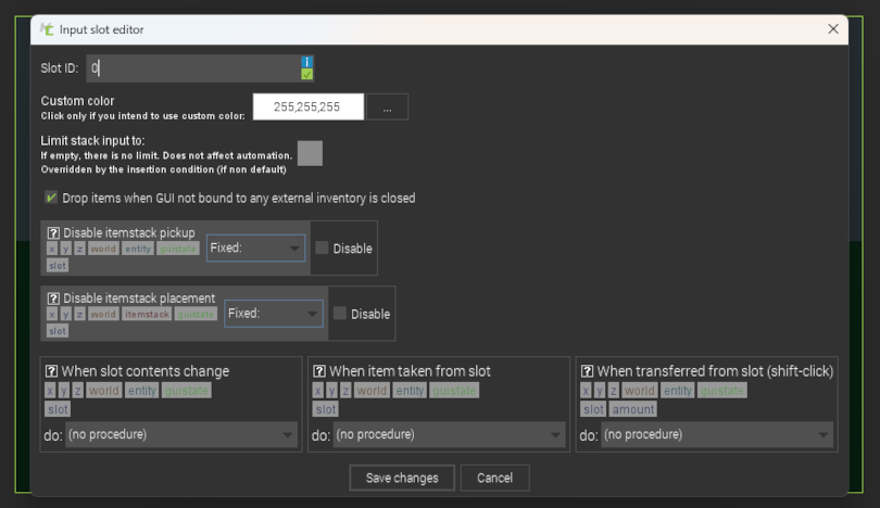 Added new int dependency to MCreator custom GUI slot UI components