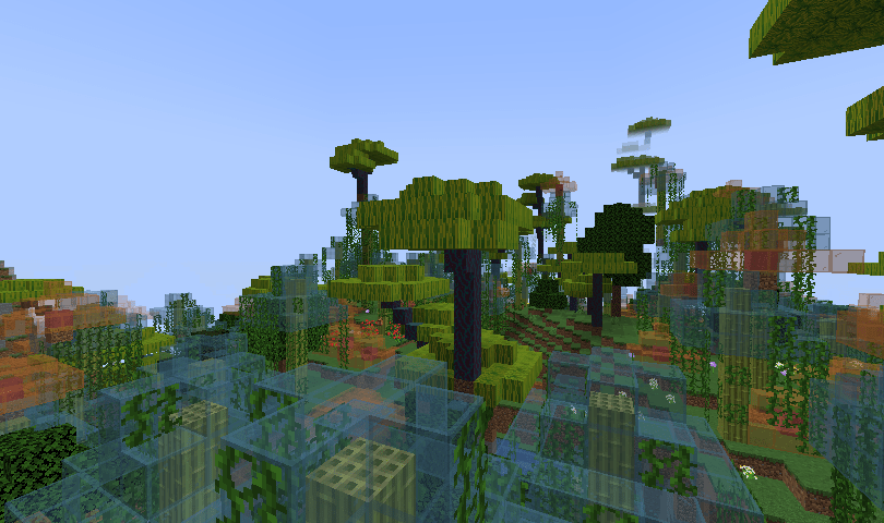 Custom tree features in Minecraft made using MCreator