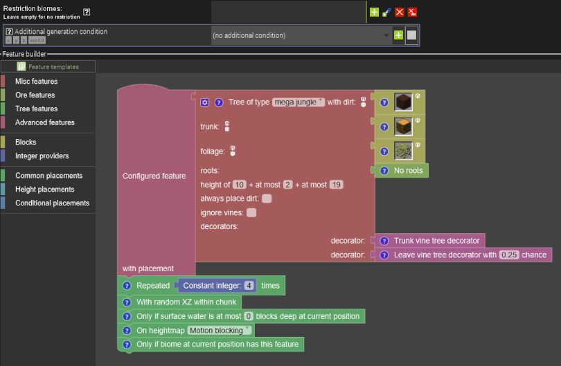 Designing custom tree in MCreator feature mod element UI