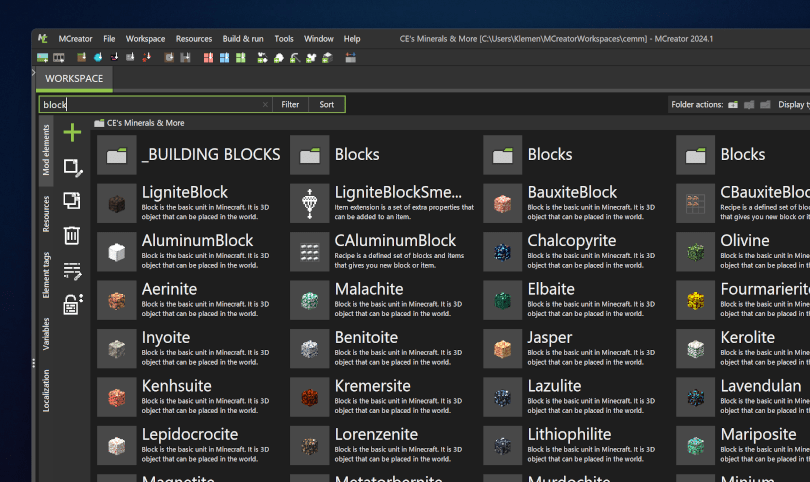 New look of the main Minecraft IDE window
