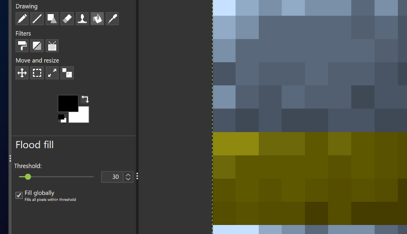 Global fill tool in the image editor in MCreator