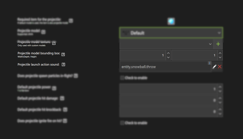 Projectile Minecraft mod element bounding box size parameter was added to MCreator Minecraft mod maker