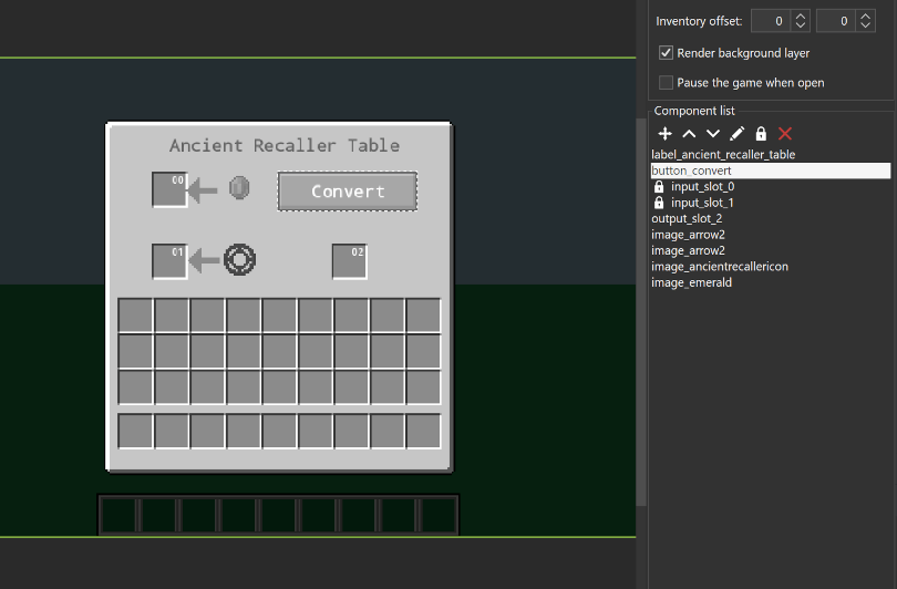 GUI component locking option that prevents moving of selected components in custom Minecraft GUIs made with MCreator