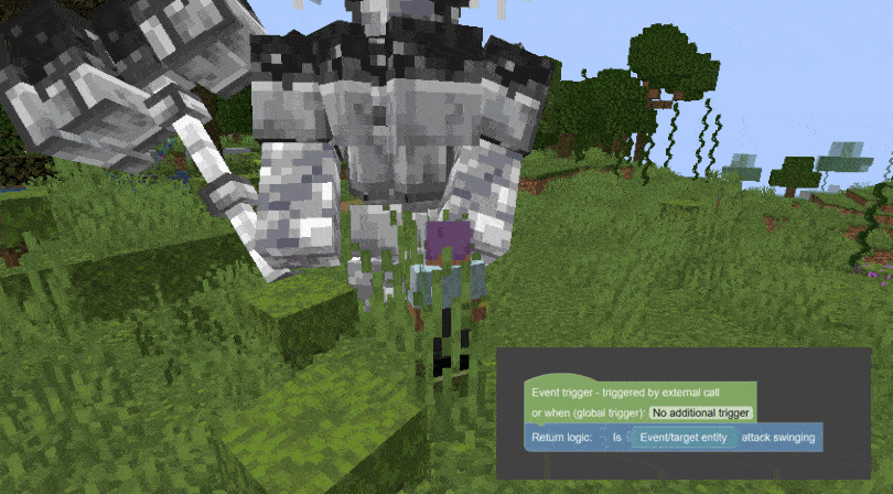 Custom Minecraft entity attack swing animations