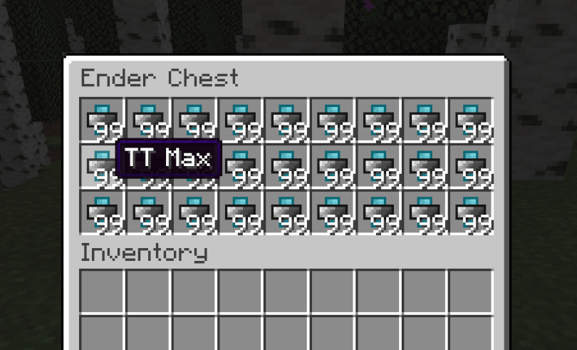 Custom items made with Minecraft mod maker having a stack size of 99
