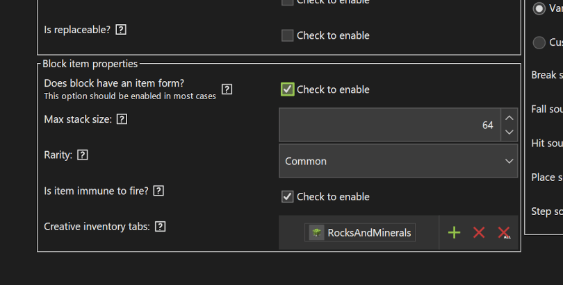 An option to disable item representation of custom Minecraft blocks in modded Minecraft