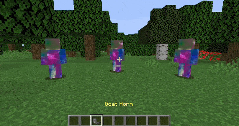 Custom Minecraft living entity reacting to the goat horn play