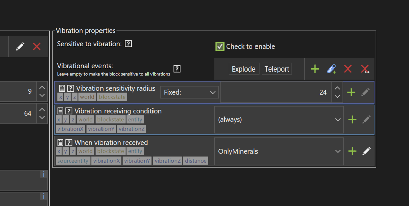 Custom Minecraft block detecting explosions and teleport events