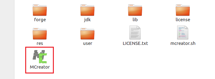 MCreator launcher icon on Linux