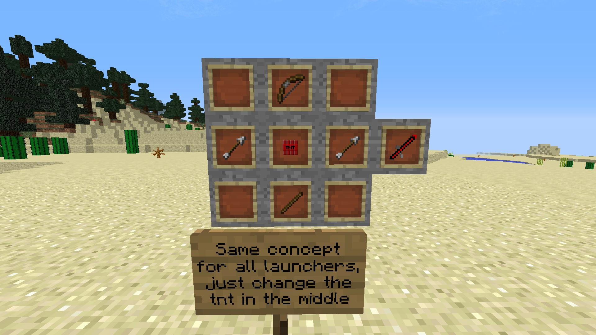 minecraft tnt launcher pad