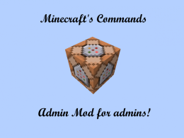 Minecraft's Commands!