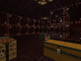 A Nether base created with the new decorative Soul Glass.
