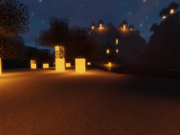 One of the biomes in the mod, at nightime...
