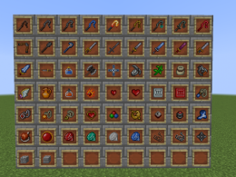 All of the mod's items as of the 1.1.0 update.