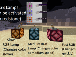 RGB Lamps Crafting Recipe, and description.