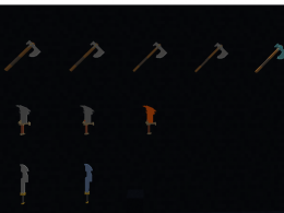 Weapons and each version of them.
