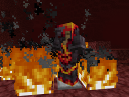Picture of the armor set in-between fire.