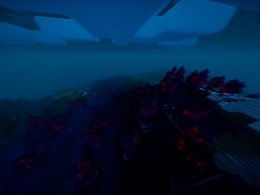 A picture of an "infected" mountain biome