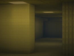 The iconic backrooms image made with only the blocks of my mod :) (made with BSL "Tweaked" Shaders)