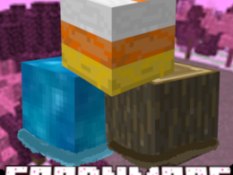 The Title of Foodnmore Showcasing some blocks from the sugary part of the mod