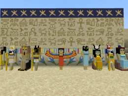 Egyptian statues and blocks