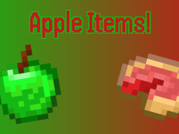 Pixel art of a green apple and an apple pie