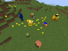 A Wildfire, Crab, Great Hunger, Iceologer, Moobloom, Rascal, and Copper Golem