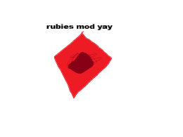 a red rhombus i made in MS Paint with the text "Rubies Mod Yay"