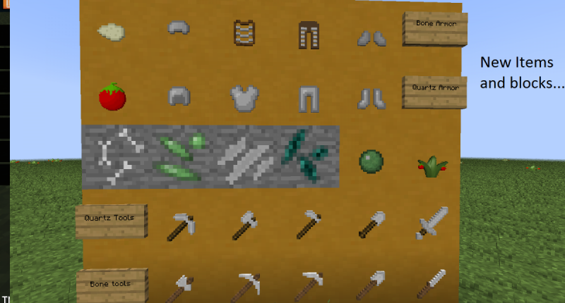 New items and blocks