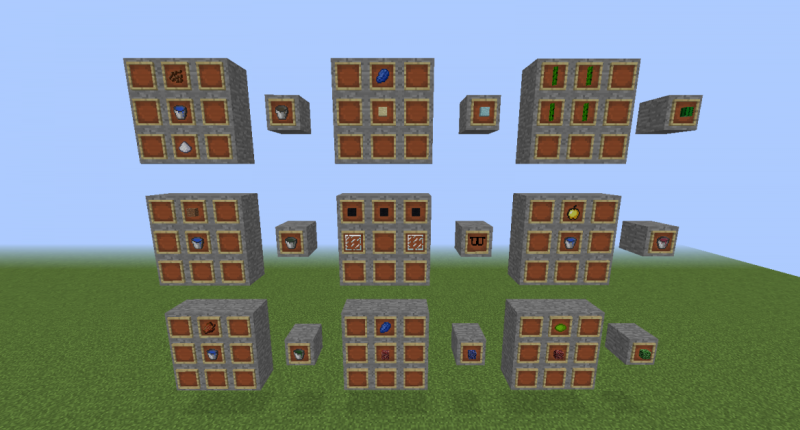 Crafting Recipes These help you find the crafting recipe, some are shapeless, if you can not see then good luck trying to find out how to see it correctly