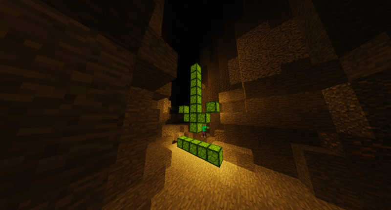 Glowblocks - Cheap Glowstone alternative Glowing download arrow made of Glowblocks.
