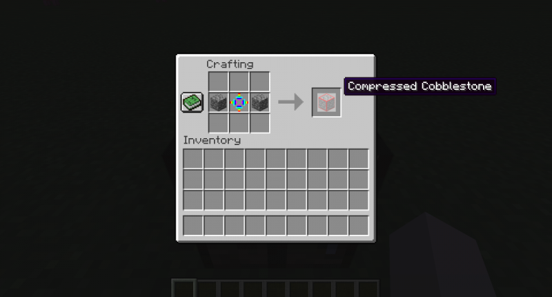 How to Compress To craft compressed blocks, put the Compressive Machine in the center & 2 of the block you want to compress on the left & right sides