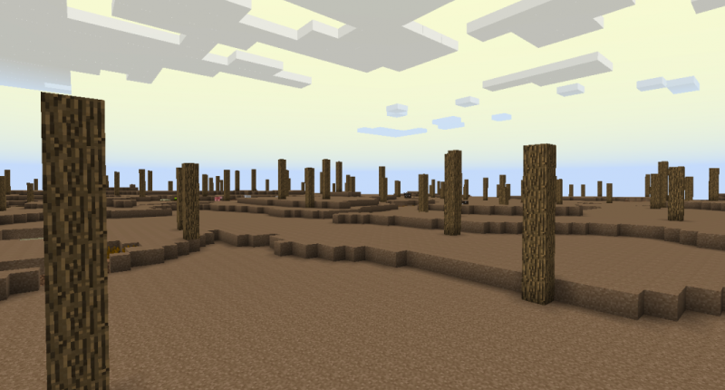 A flat biome with mud blocks