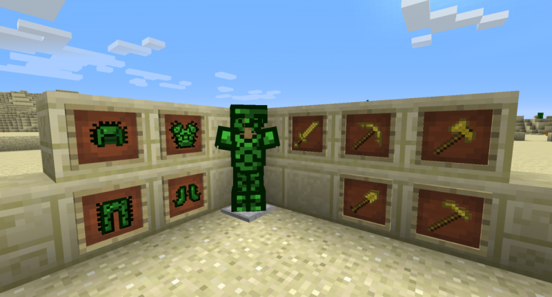 Conquer the desert with new Cactus Armor and Sandstone Tools. Conquer the desert with new Cactus Armor and Sandstone Tools.