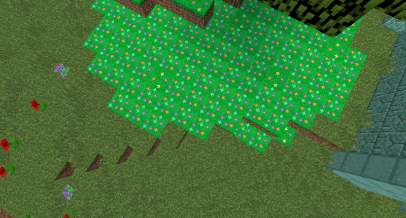Exemple of a build with the Flowered Grass Block, a lot of flowers! Exemple of a build with the Flowered Grass Block