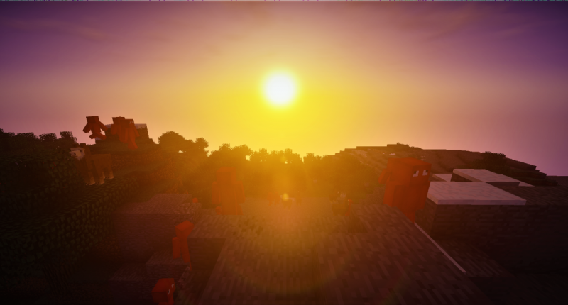 The Derpies and the Sunset. The Derpies don't look the Sunset, because their Dimension don't have a Sun!