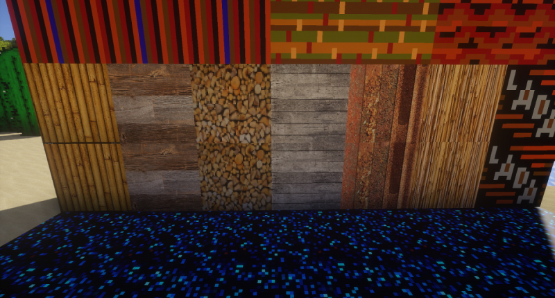 wood ,one misc block and animated blue floor
