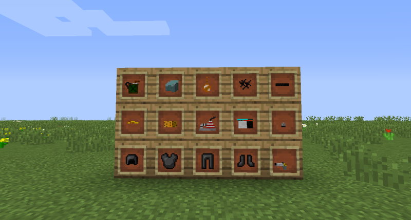 An In-Game view of all the items added by the mod.
