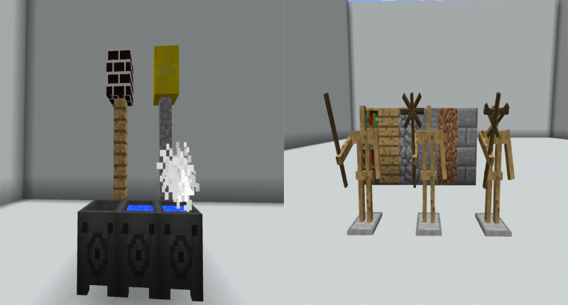 The new crafting station "Essence Extractor", can extract the most basic attributes of items and blocks, which then can be used in multiple ways. While the new "Staffs" allow you to interact with blocks in many different ways. New crafting station, blocks and tools!