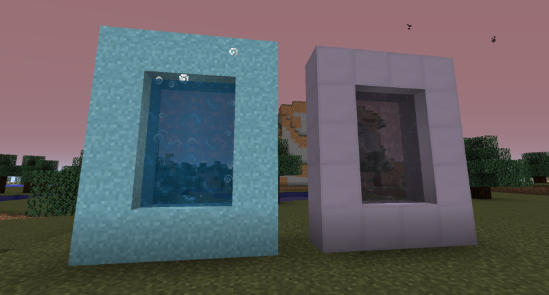 Two new dimentions with portals made of steel and a strange magical block