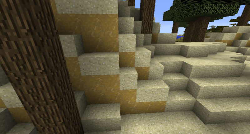 Semidesert biome and sand mixed with dirt block Semidesert biome and sand mixed with dirt block