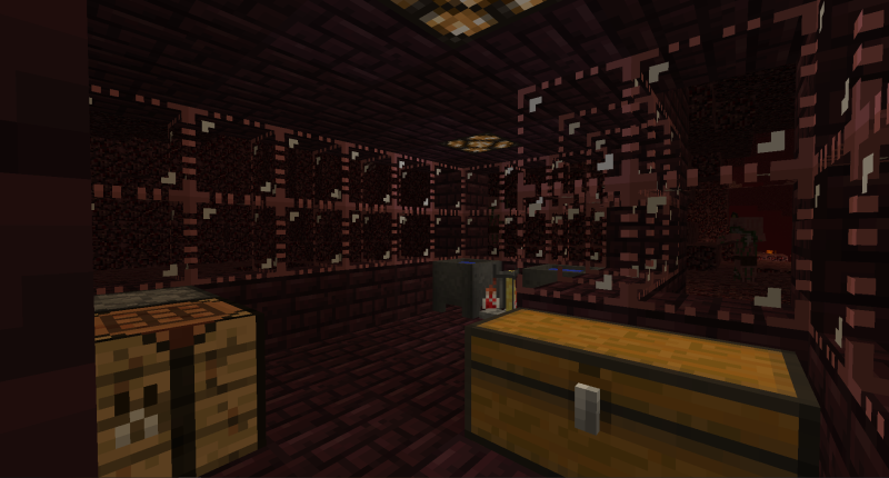 A Nether base created with the new decorative Soul Glass.