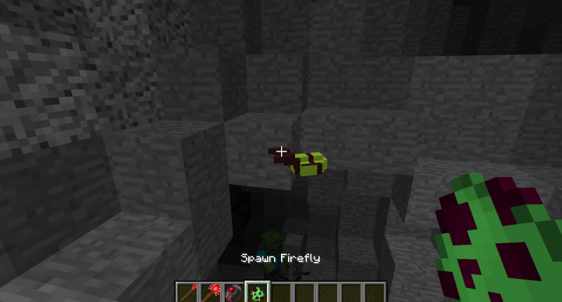 The only custom model for now, the firefly spawns in the dark. However, I couldn't make it glow. Fireflies