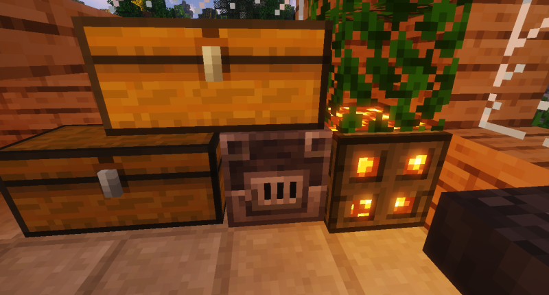 An in-game screenshot of the forge block (it uses same texture as 1.14 blast furnace)